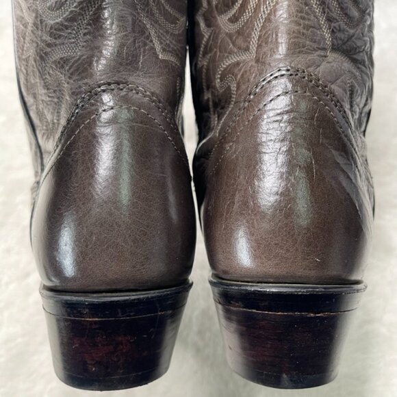 J Chisholm Men's Western Boots Leather US 9 D Gray Brown Cowboy Boots - Picture 4 of 14